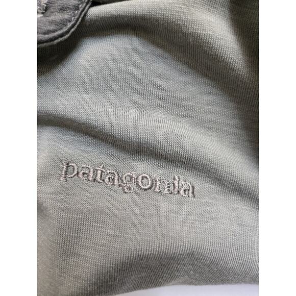 Patagonia Shirt Polo Short Sleeve Mens M Gray Poly Tencel Stretch Knit - Picture 7 of 8